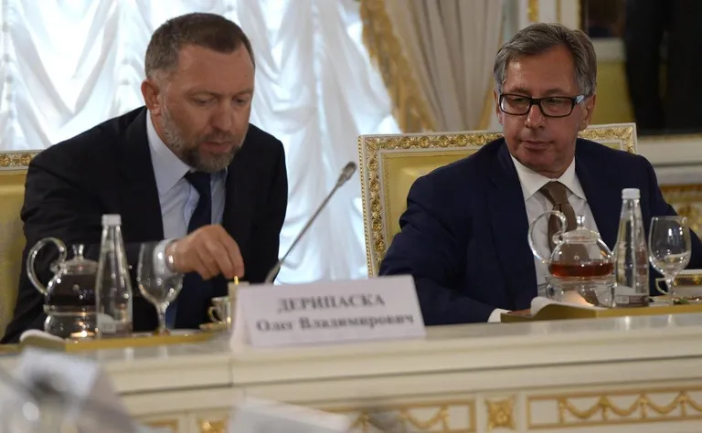 Олег Дерипаска и Петр Авен на встрече Путина с Эрдоганом в 2016 году.