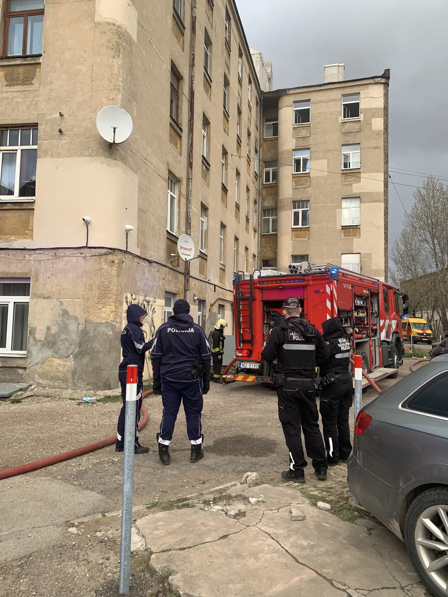 Пожар на улице Гертрудес в Риге