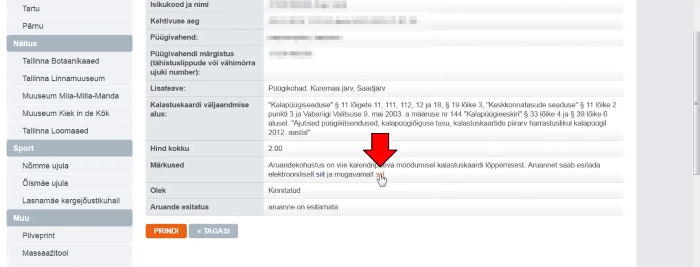 Keskkonnaamet soovitab aruande esitada elektroonselt pilet.ee lehel – see on kõige kiirem ja mugavam võimalus.