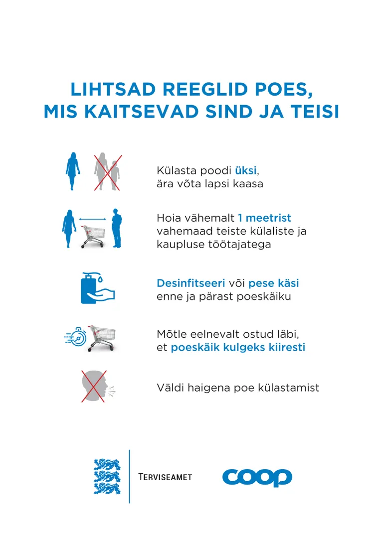 Coopi teabeplakat haiguste leviku piiramiseks.