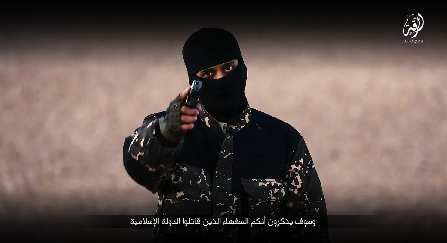 Pilt ISISe poolt avaldatud videost kus ähvardatakse kõiki, kes neile vastu seisavad