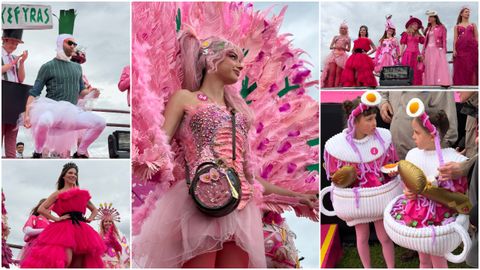 FOTO ⟩ Rozā bija visur: Viļņas festivālā pārsteidz ekstravaganti tēli un aukstās zupas karaliene