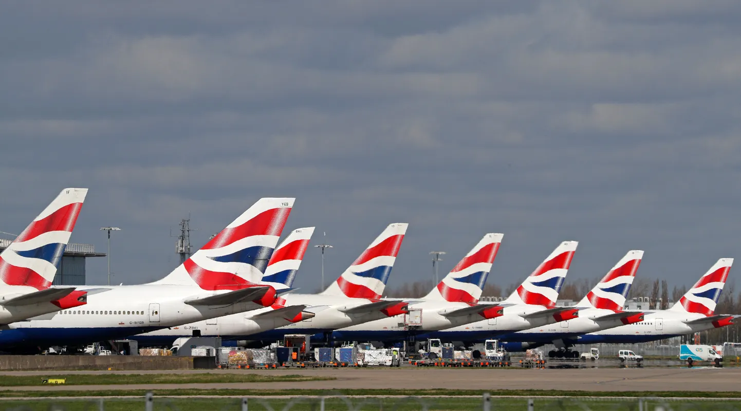 British Airwaysi lennukid Londoni Heathrow lennuväljal.