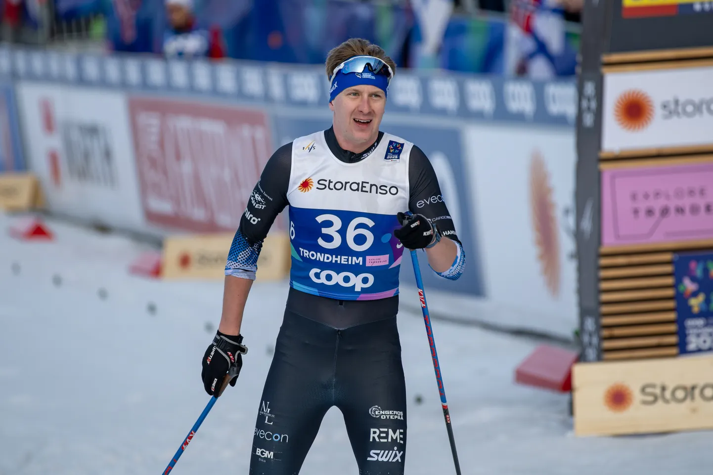 Martin Himma 50 km uisumaratoni finišis.