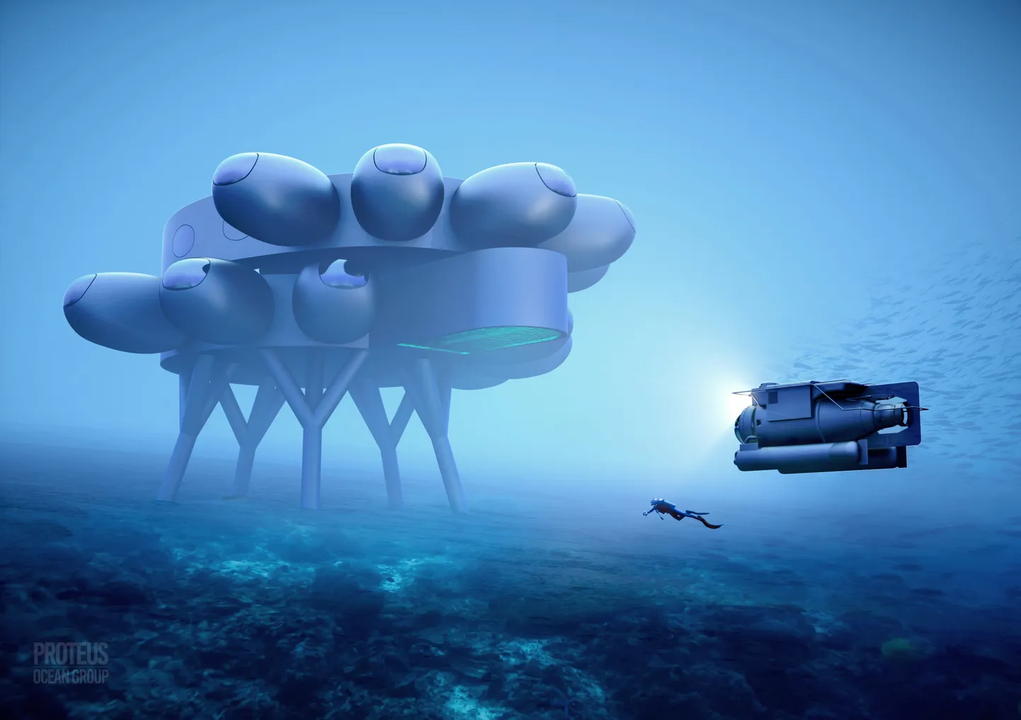 Hiina kavandab 2000 meetri sügavusele ookeanipõhja midagi sarnast kui pildil kujutatud Fabien Cousteau PROTEUSe projekt.