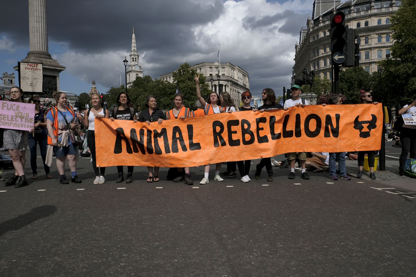 Loomaõiguste marss Londonis.