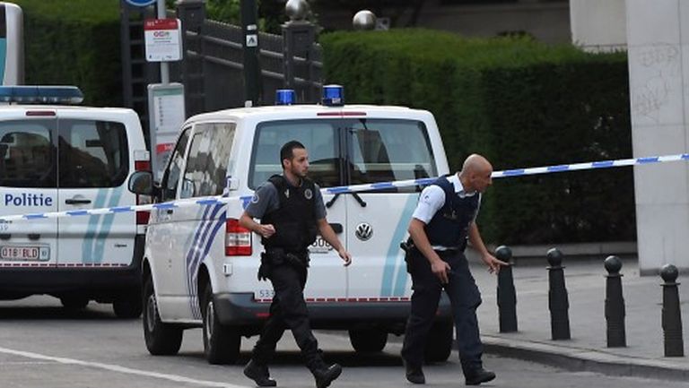 Beļģijas policija pie Centrālās stacijas pēc sprādziena 20.jūnijā 