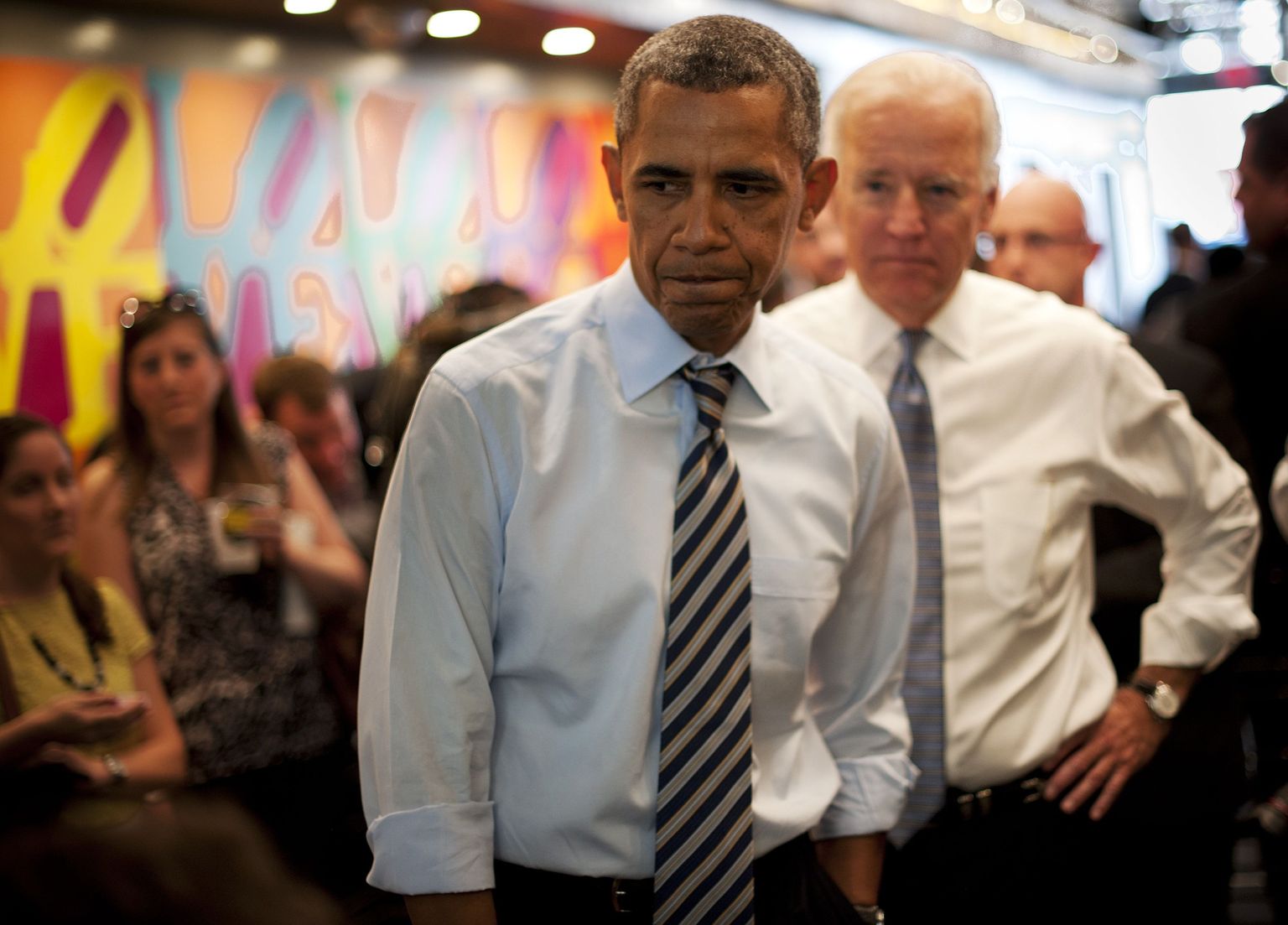 USA president Barack Obama ja asepresident Joe Biden eile Washingtoni kohvikus.