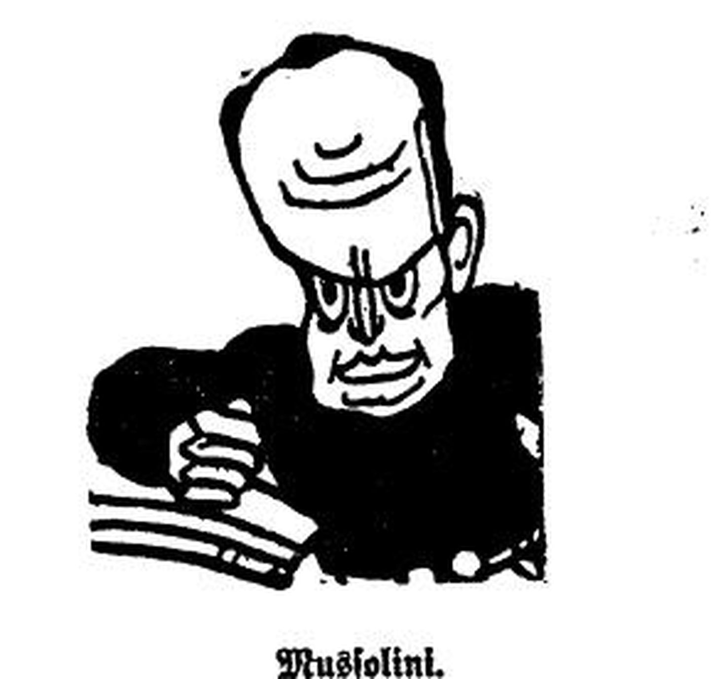 Mussolini. Illustratsioon 29. oktoobril 1930 ilmunud Postimehest.