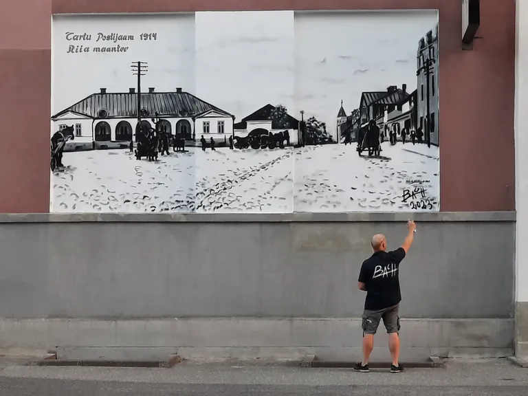 Valminud on kuue meetri laiune ja kolme meetri kõrgune tänavakunstiteos.