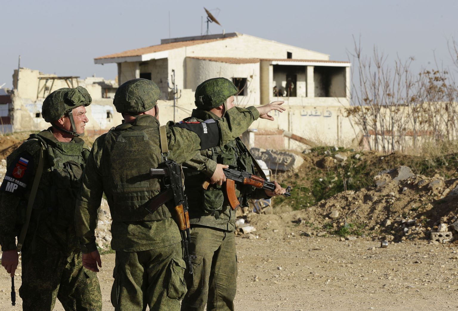 Vene sõdurid Damaskuse lähedal.
