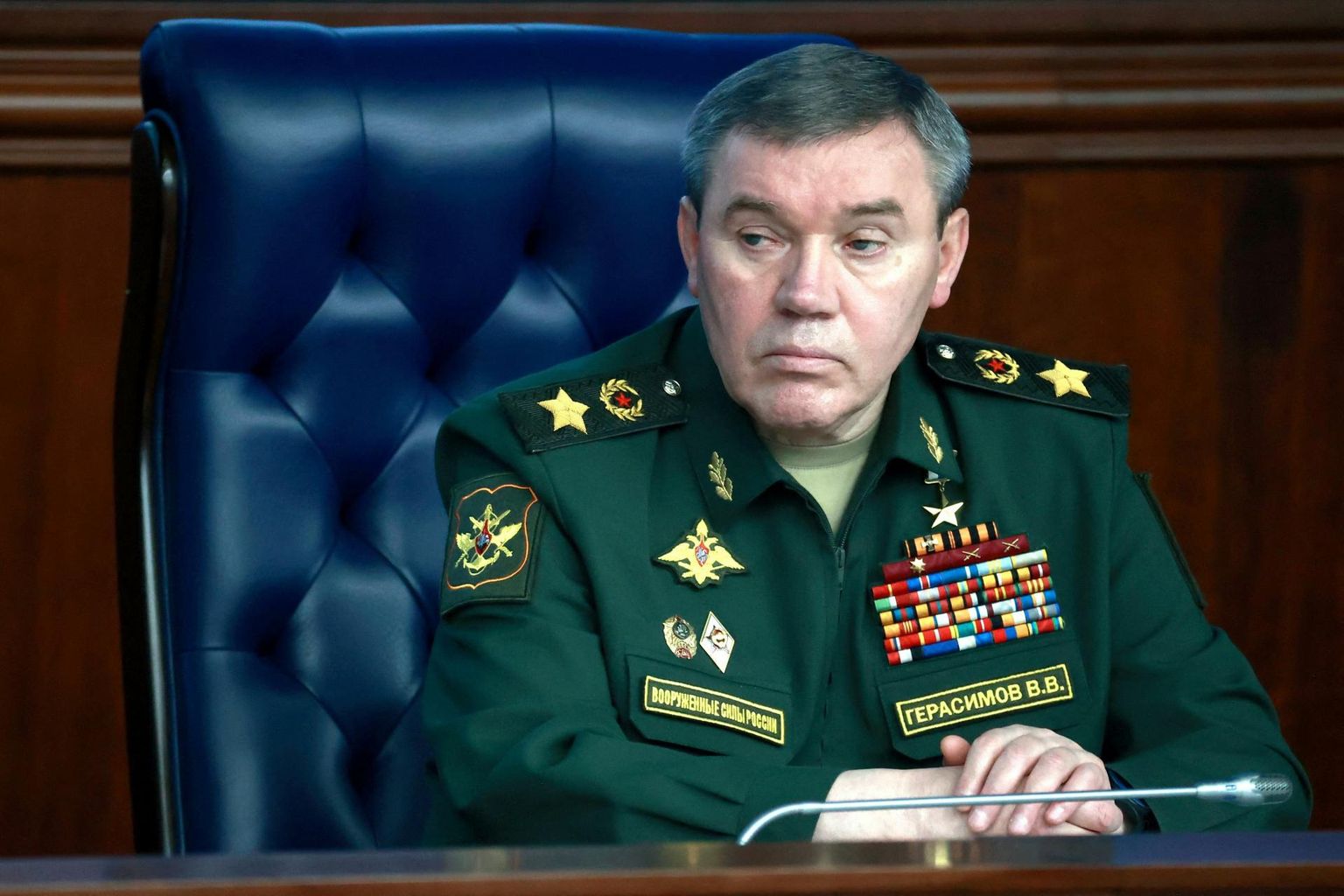 Vene armee kindralstaabi ülem ja nüüdne Ukraina sõja juht kindral Valeri Gerassimov detsembris Moskvas.