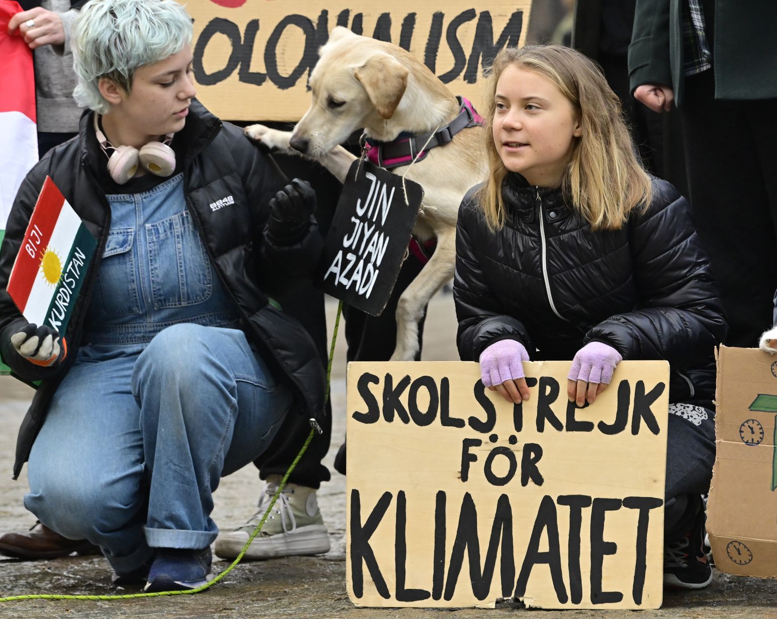 Kliimaaktivist Greta Thunberg  Fridays For Future meeleavaldusel Stockholmis.