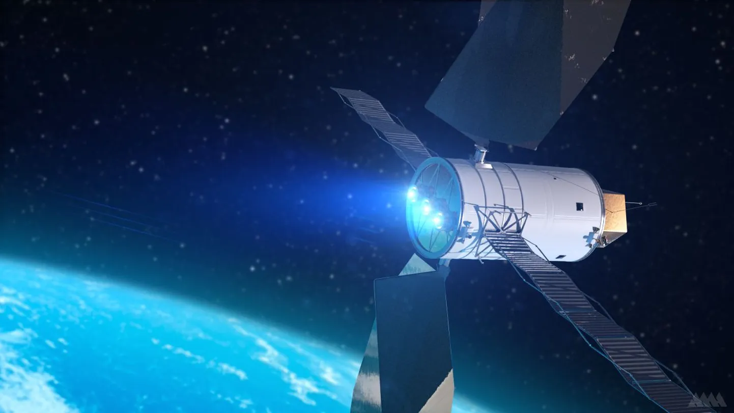 NASA kunstniku kujutlus kosmosealusest, mis tooks Kuule asteroidivööst oma kuu.