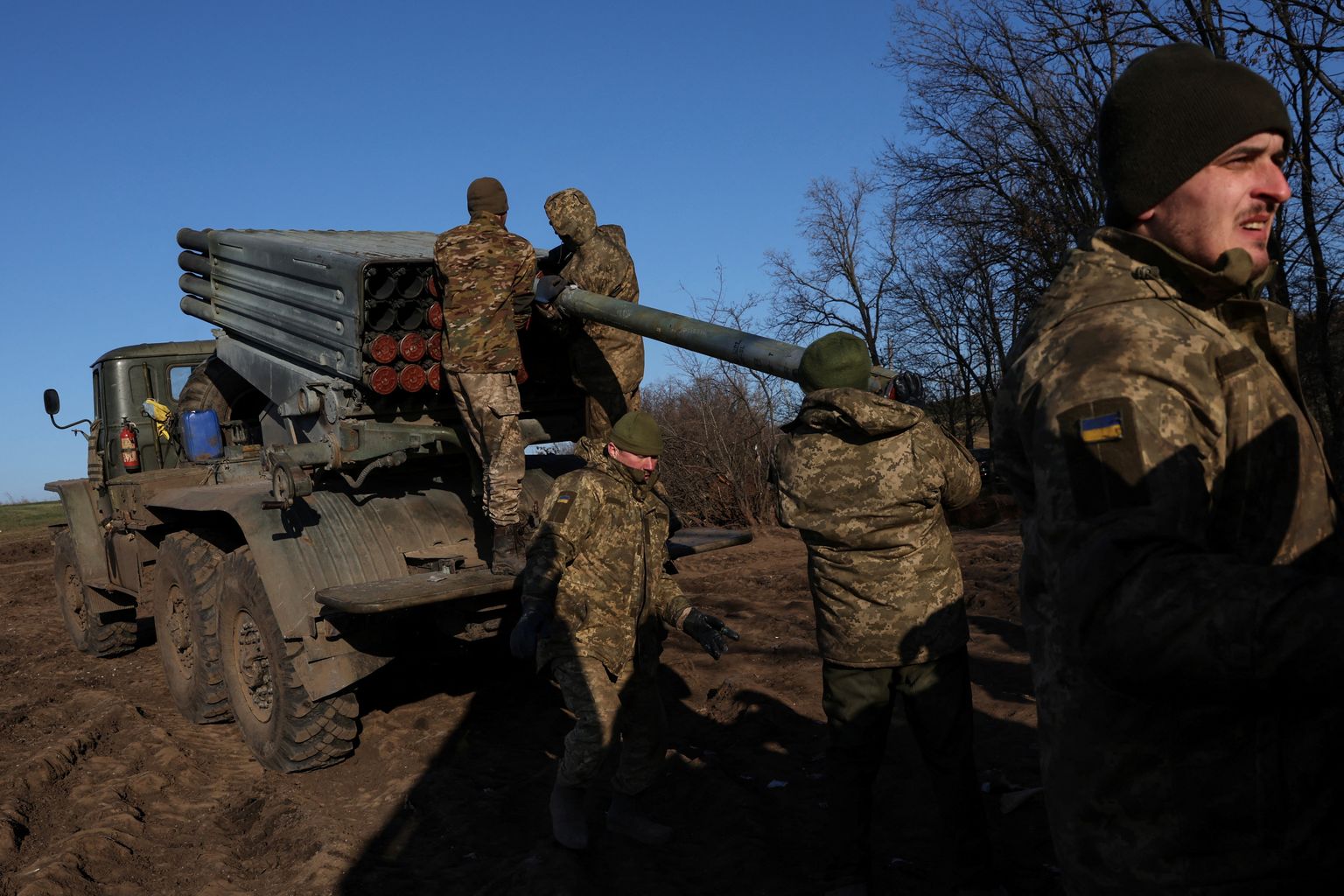 Ukraina armee 10. brigaad kasutab BM-21 Grad raketiheitjaid. Bahmut, 7. detsember 2022.