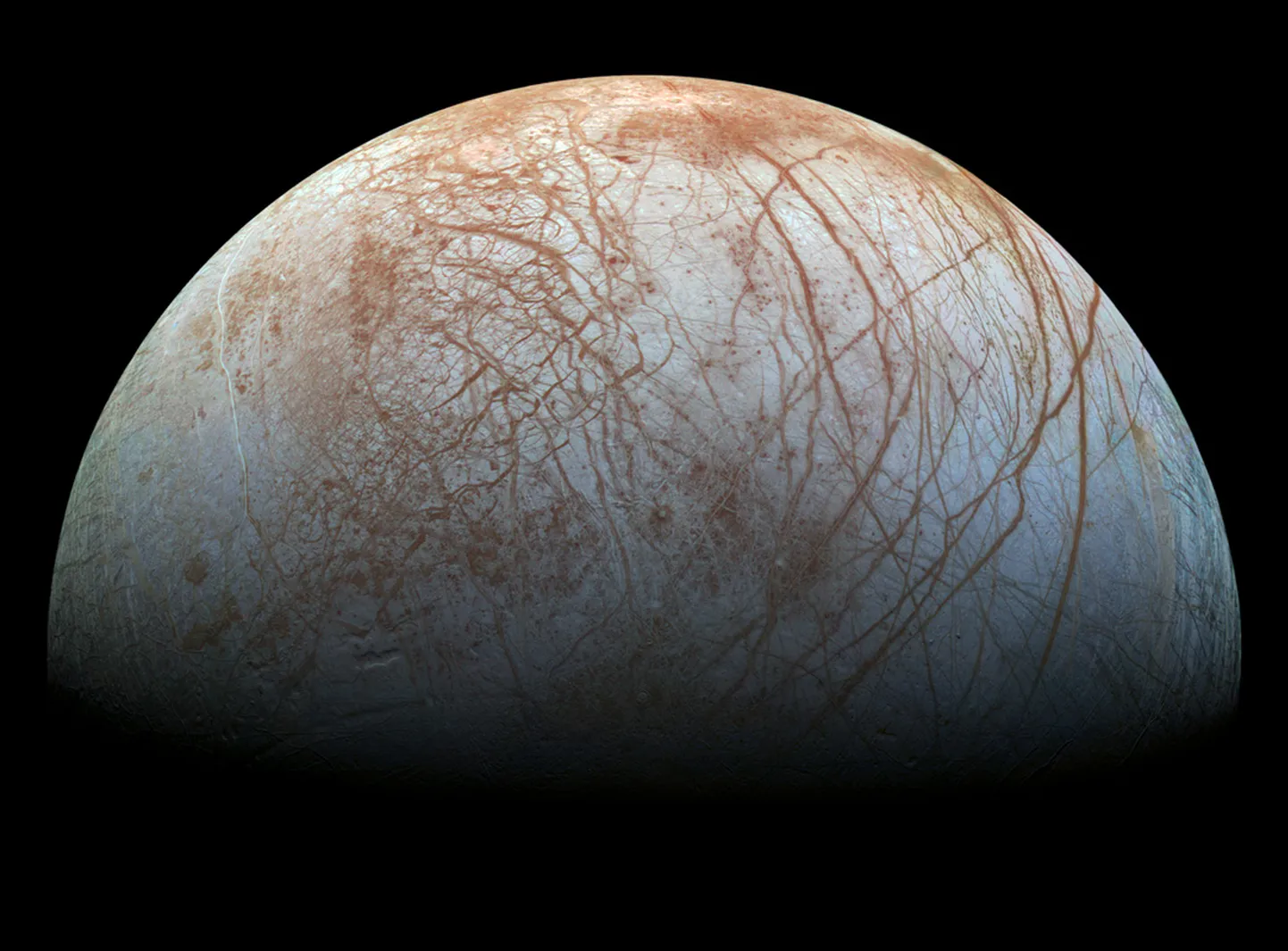 1990. aastatel tehtud pilt Jupiteri kuust Europast.