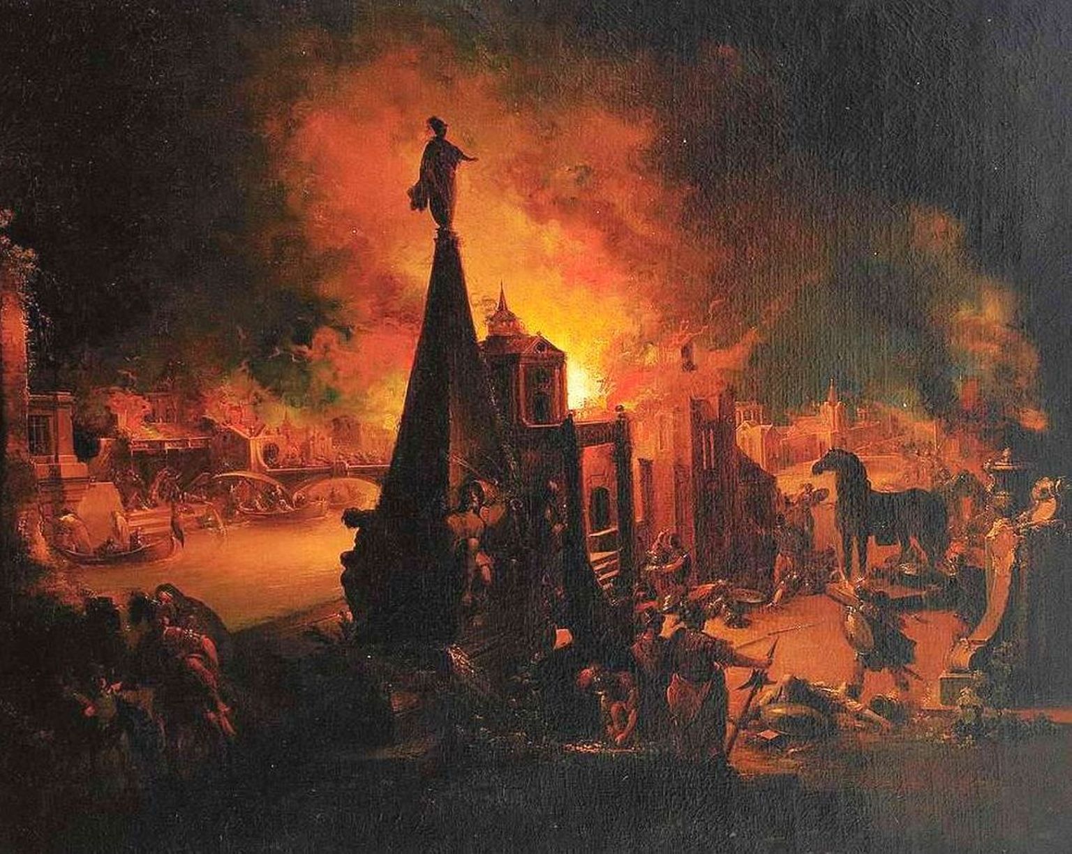 Trooja sõda kujutav 18. sajandi maal