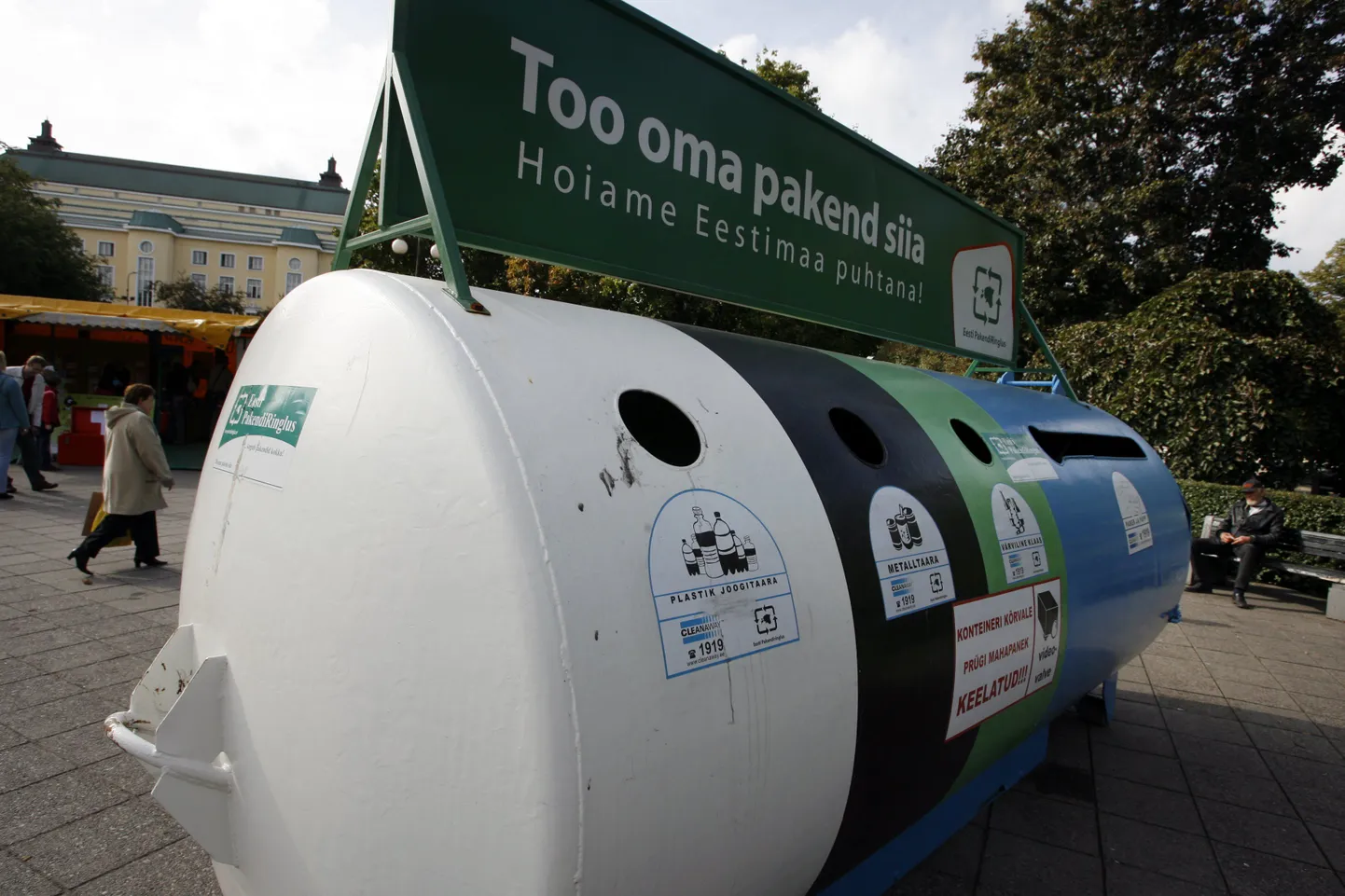 Eesti Pakendiringluse prügikonteiner.
