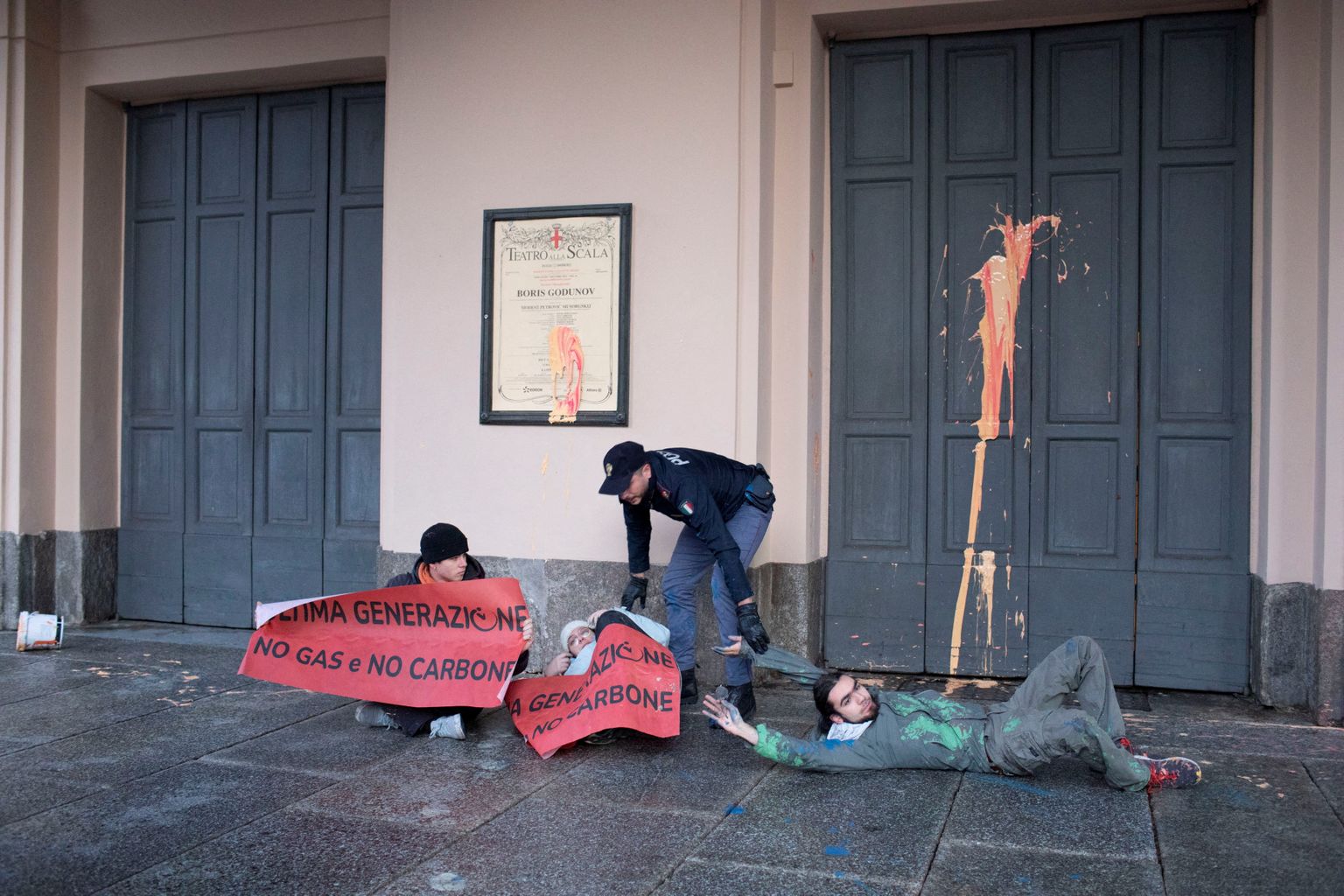 Kliimaaktivistid Milanos 7. detsember 2022.