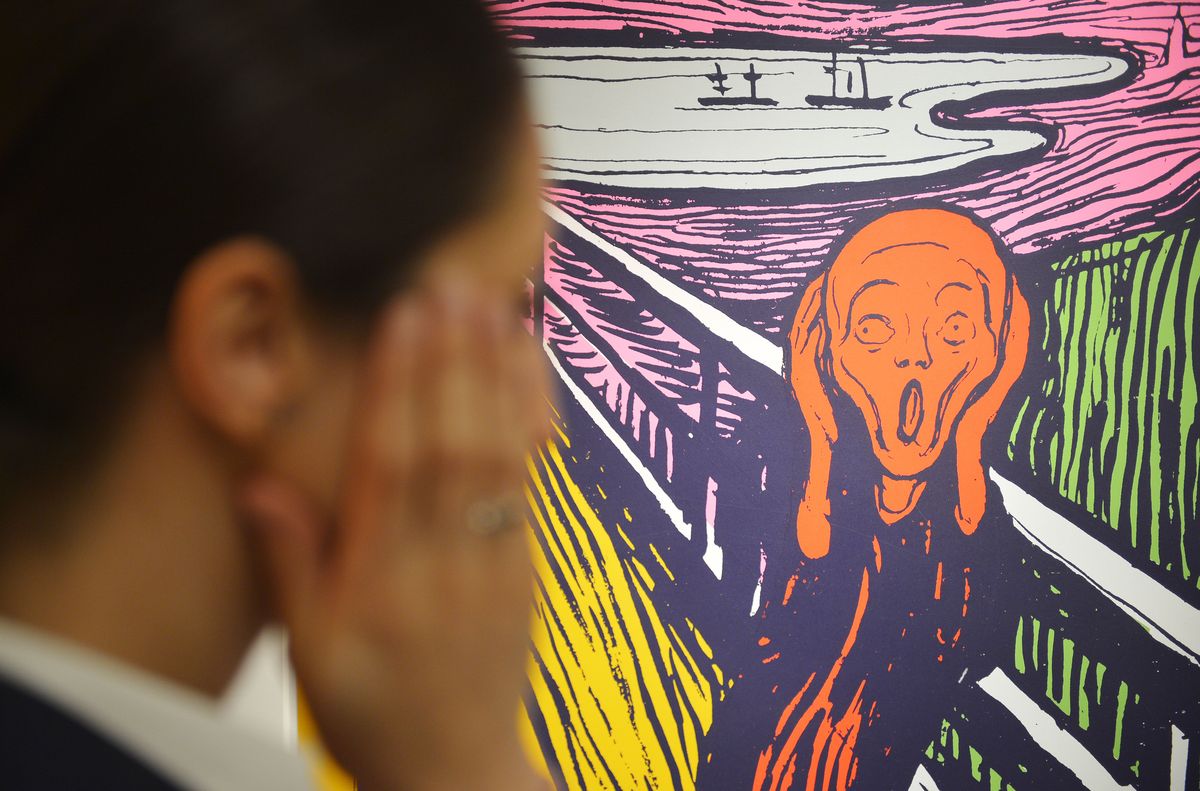Andy Warholi variant («The Scream (after Munch)») Sotheby's oksjonimajas Londonis aastal 2012.