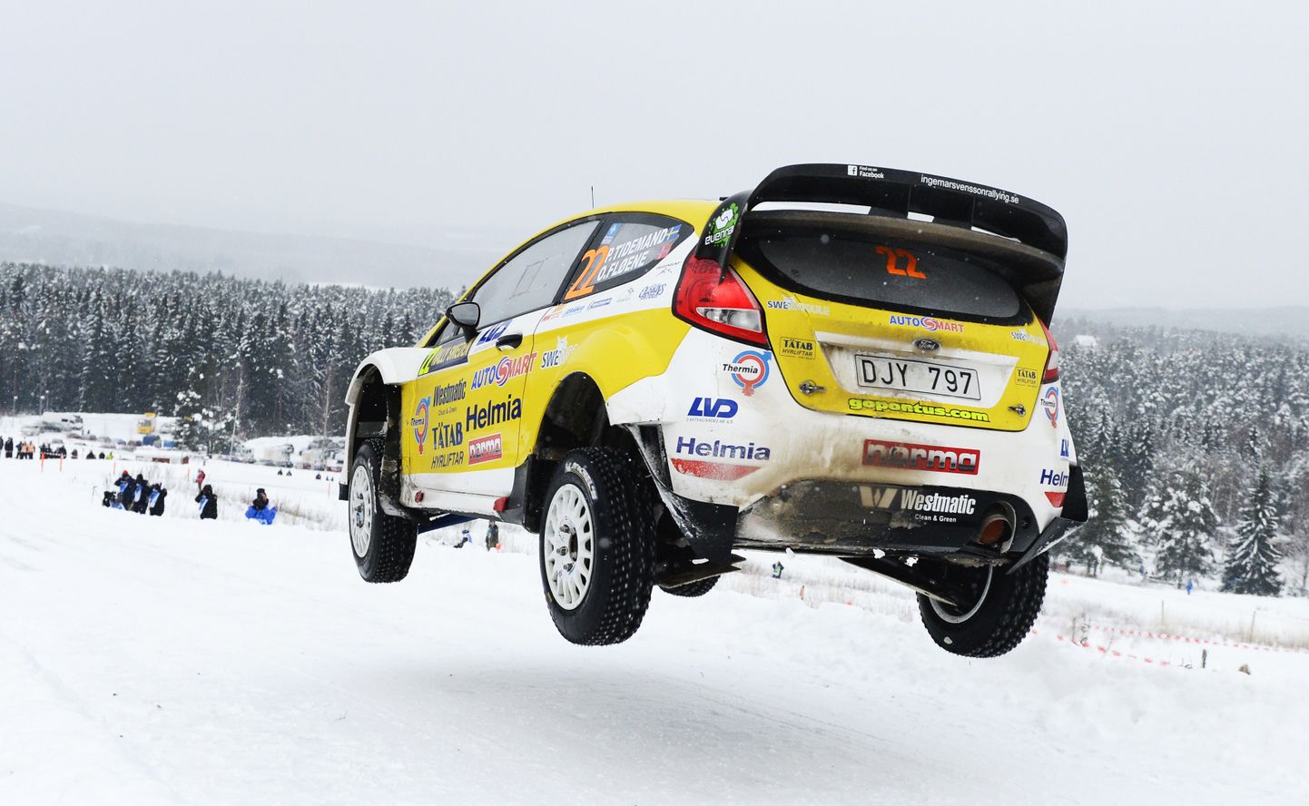 Pontus Tidemand on senisel karjääri jooksul osalenud WRC-autol kahel MM-rallil: 2013 (pildil) ja 2014 Rootsis.
