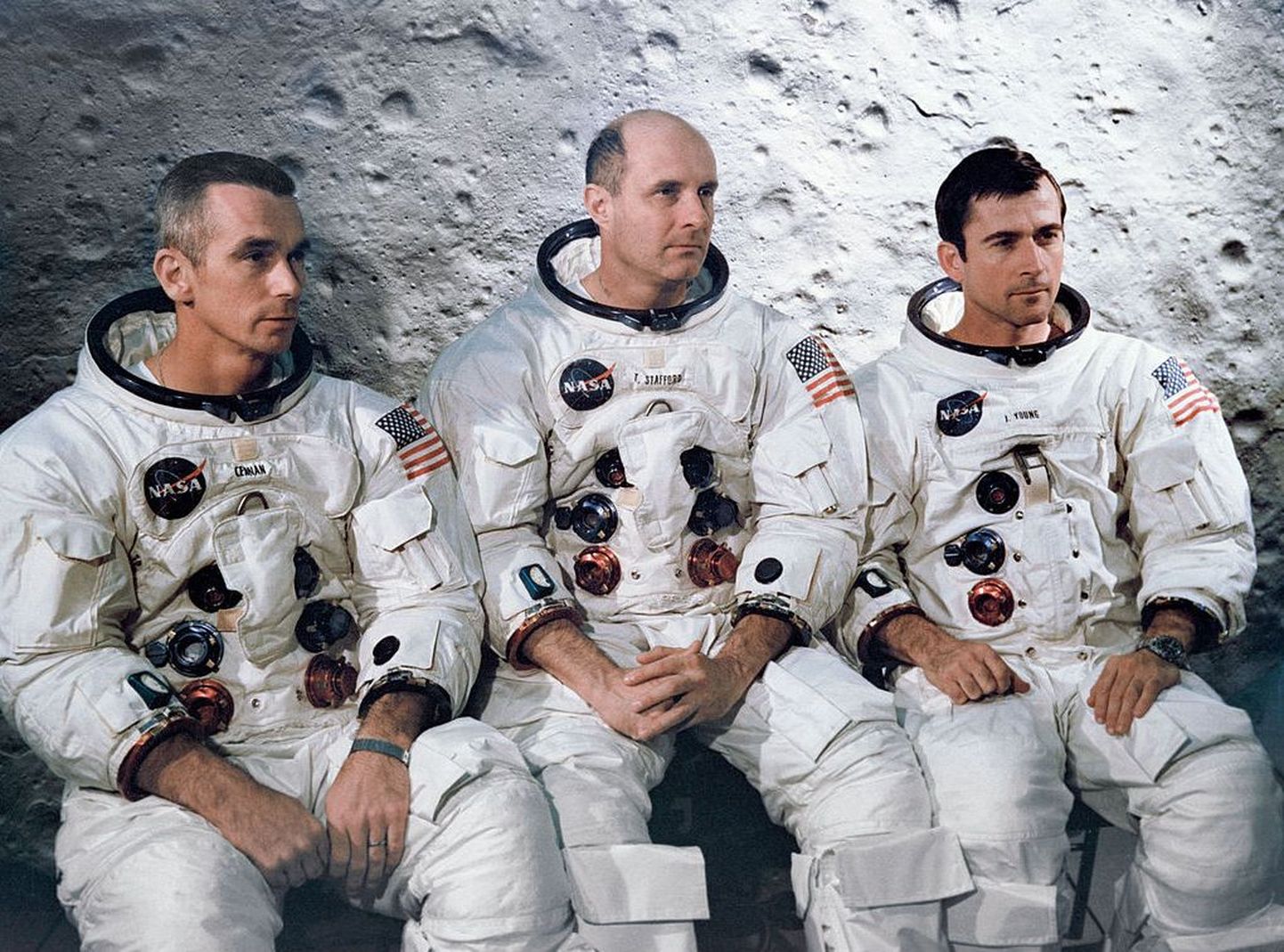 Apollo 10 meeskond - (vasakult paremale): Eugene Cernan, Thomas Stafford ja John Young