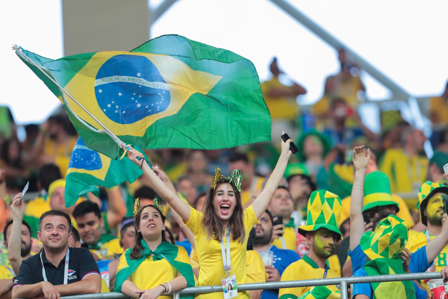 Brasiilia jalgpallikoondise fännid.