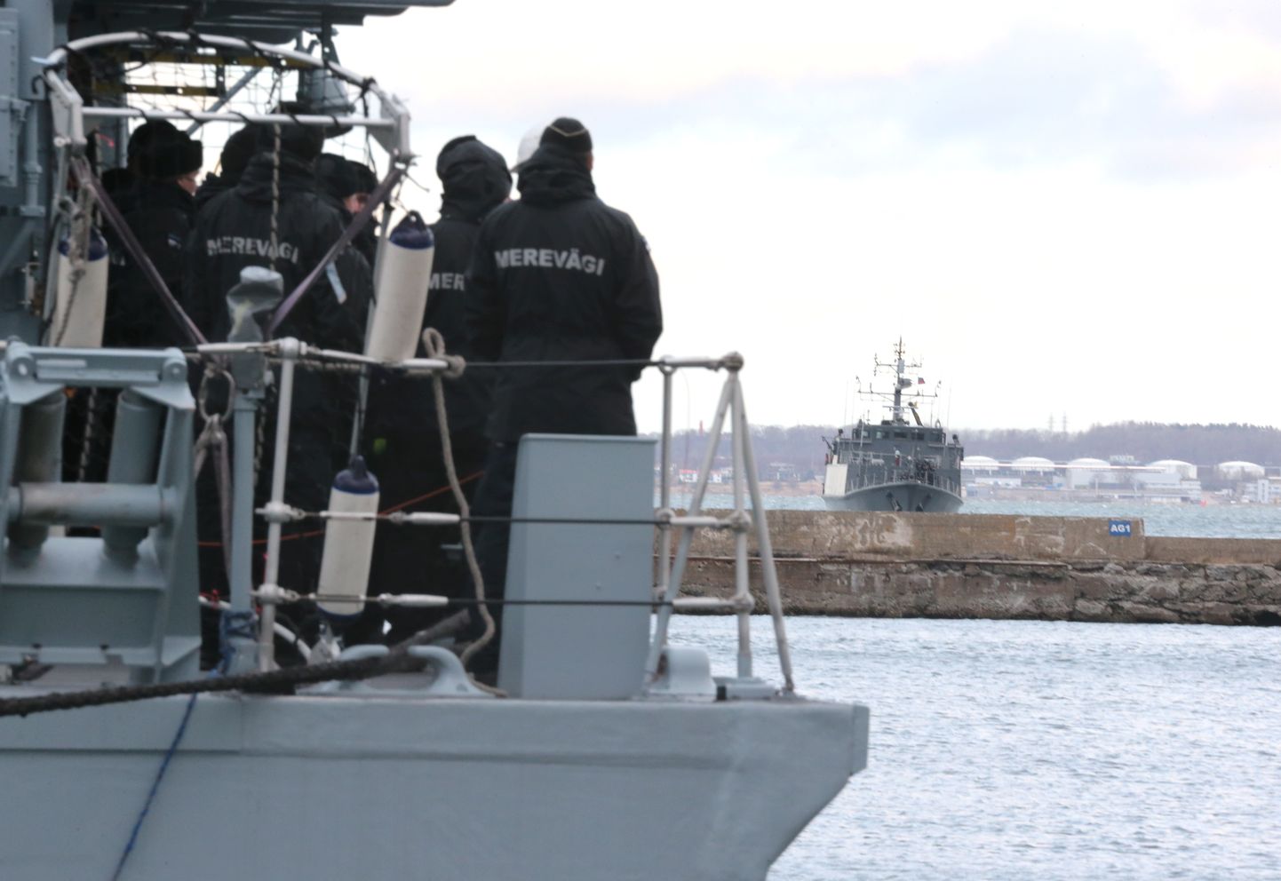 Eesti mereväe lipulaev Admiral Cowan saabus teenistusest NATO miinitõrjegrupis kodusadamasse Tallinnasse.
