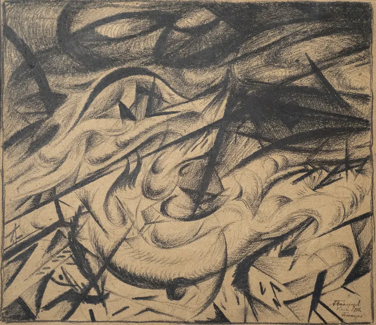 Александр Богомазов. Пожарище. 1916. Национальный художественнный музей Украины.