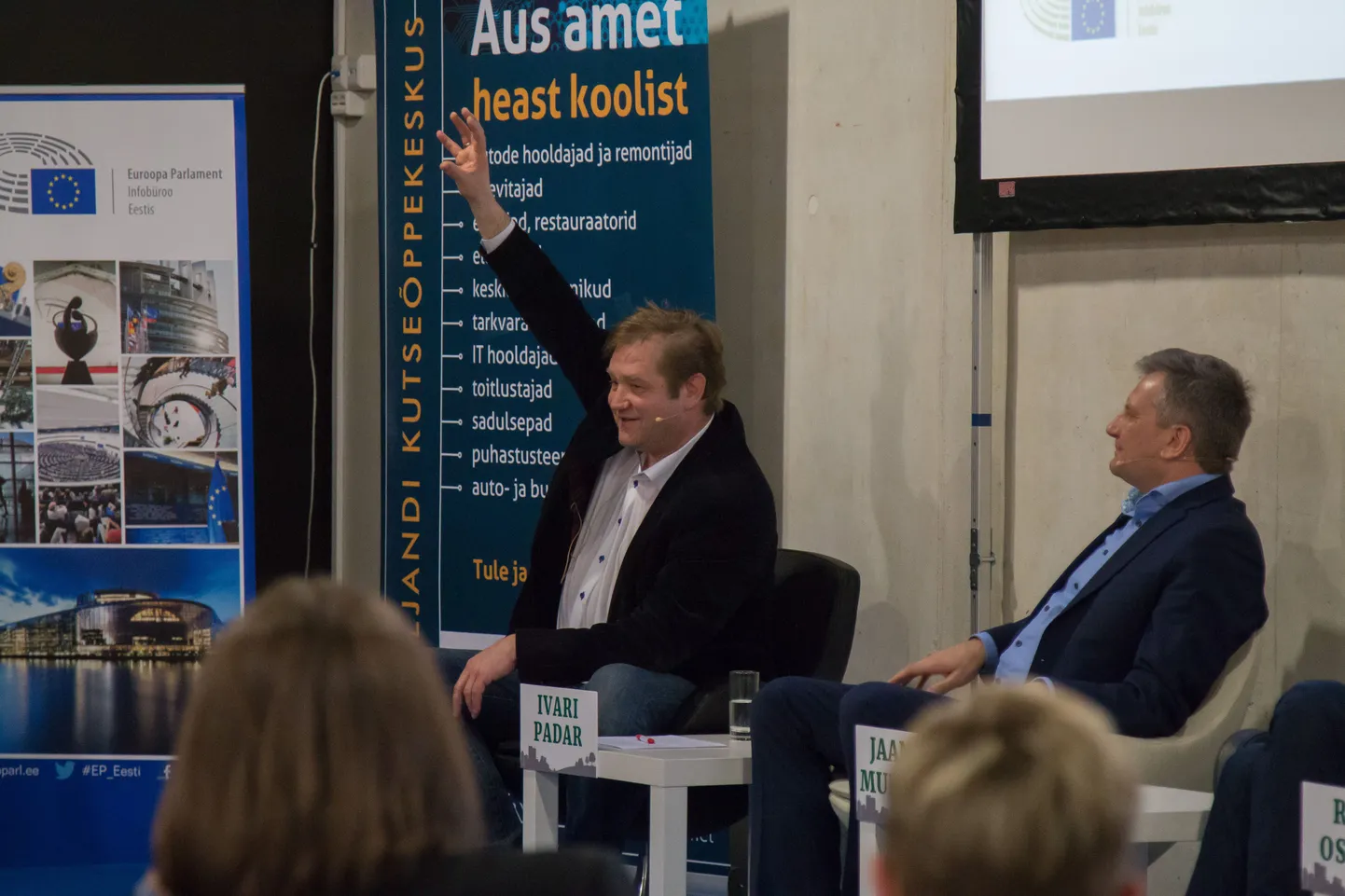 Ivari Padar ja Jaanus Murakas väitlesid Vana-Võidus kutsehariduse üle.