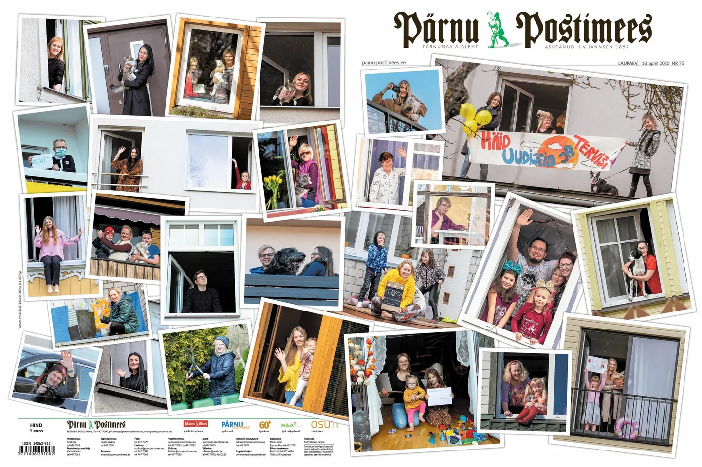Fototervitus laupäevase paberlehe esi- ja tagakaanel.