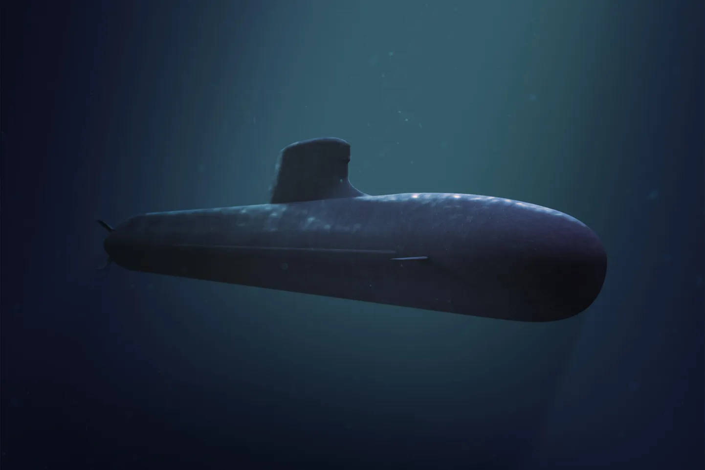 Prantsuse kompanii DCNS arvutigraafika ligi sada meetrit pikast ja 4700 tonni kaaluvast Barracuda allveelaevast.