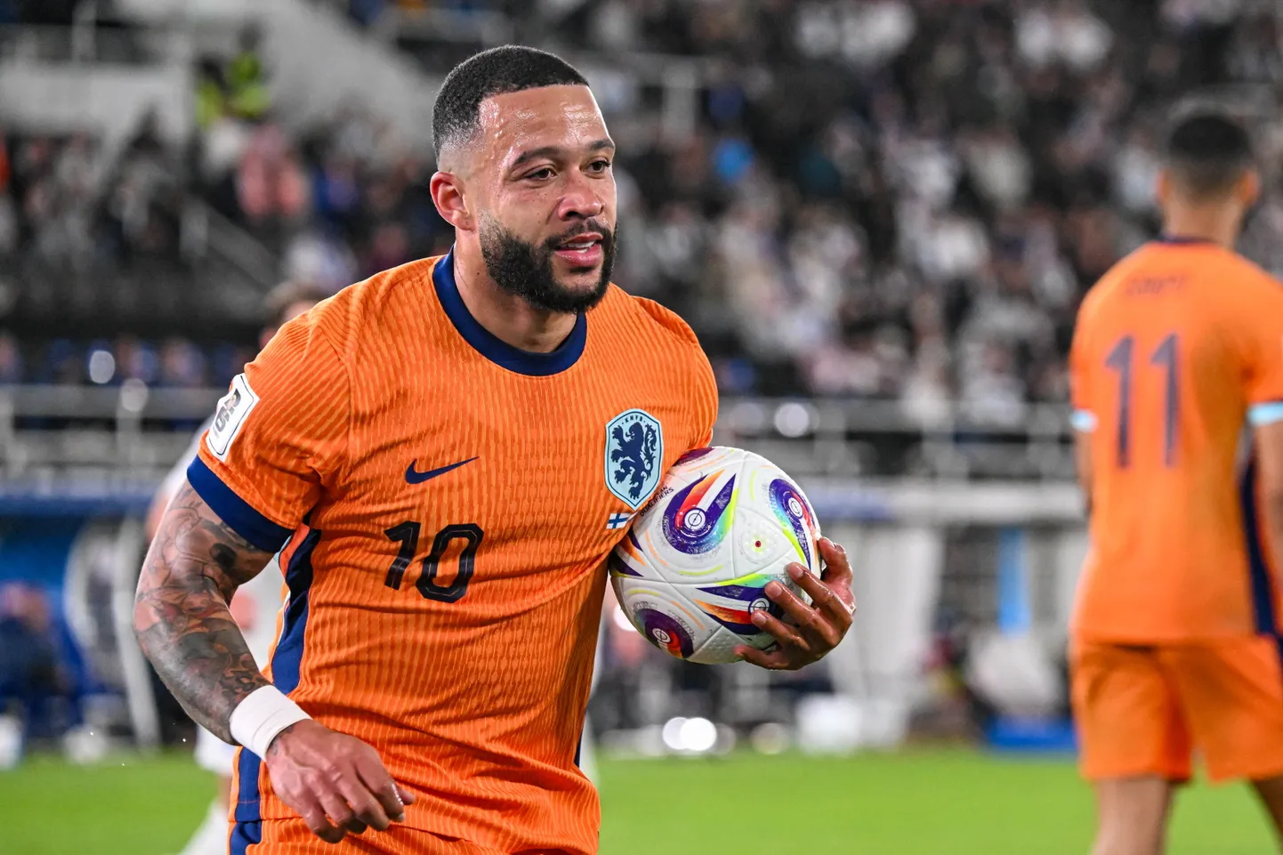Nīderlandes futbolists Memfiss Depajs