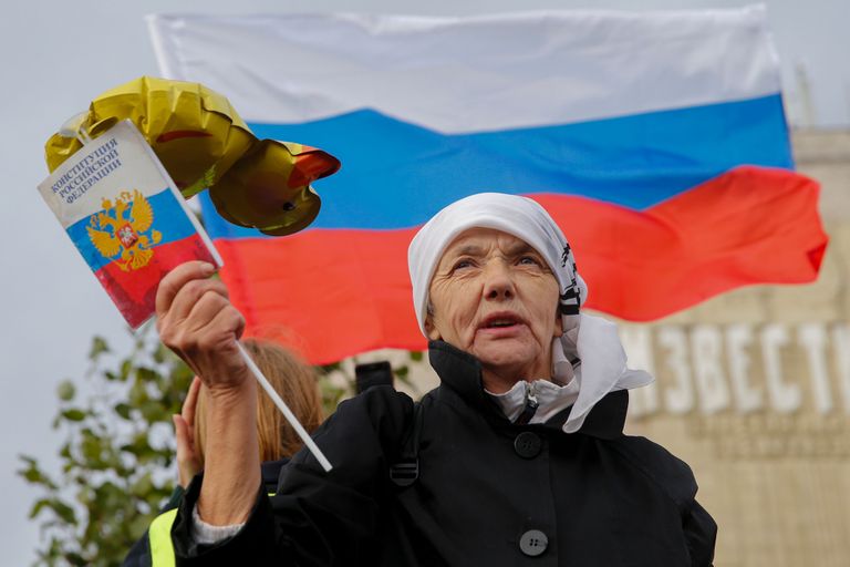 Meeleavaldaja tänasel protestil Kremlis. Foto: MAXIM ZMEYEV/AFP/Scanpix