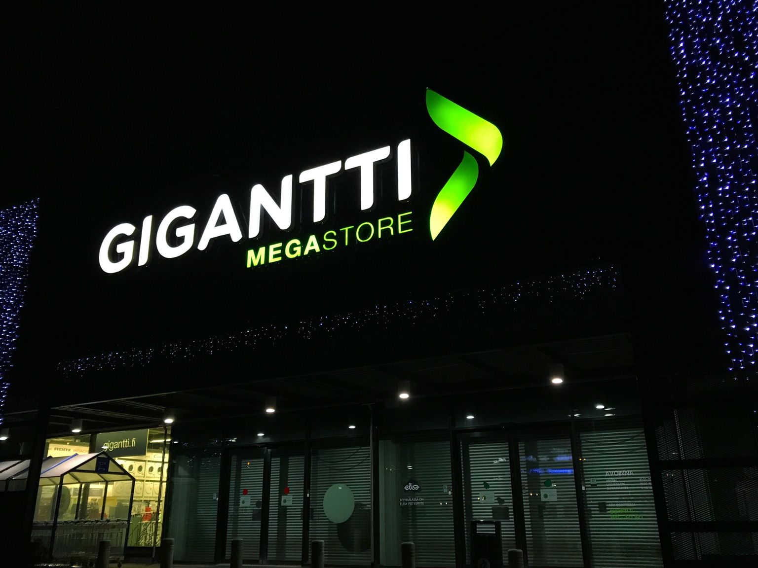 Gigantti megaelektroonikapood Soomes Espoos. Pilt on illustreeriv