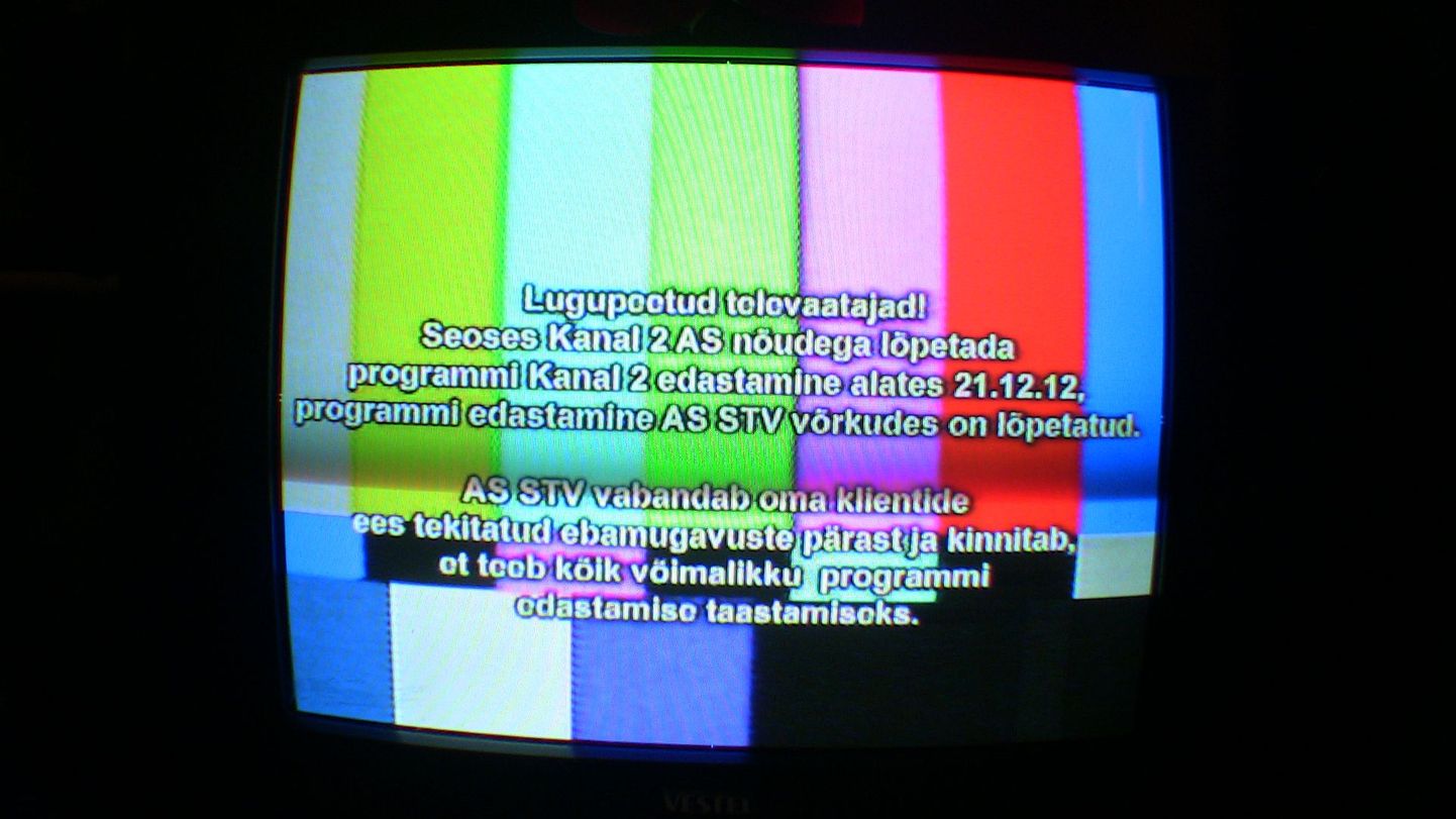 STV lõpetas Kanal 2 edastamise mullu detsembris.
