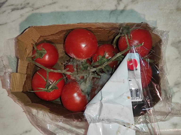 Ирина говорит, что даже до вскрытия упаковки можно было увидеть, что помидоры покрыты плесенью. 