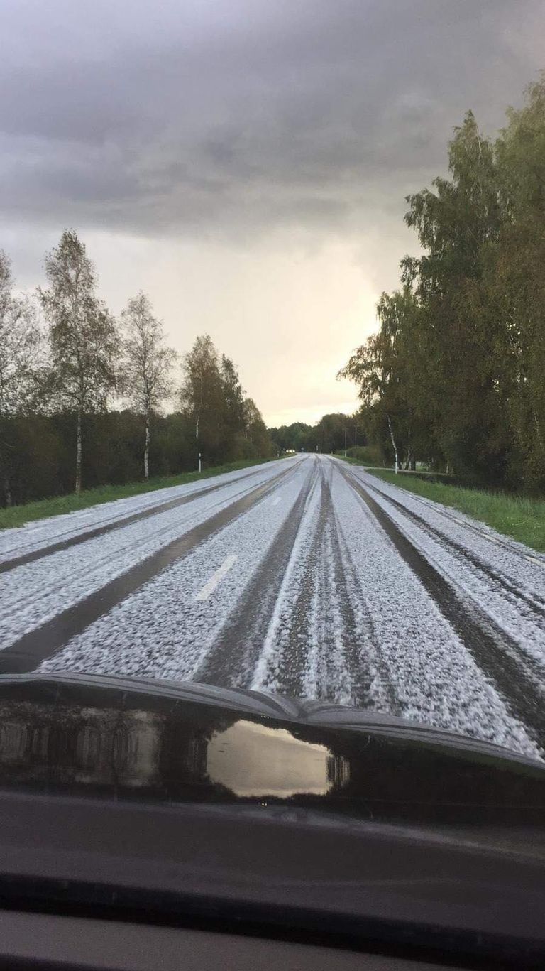 Lääneranna vallas Lihulast paar kilomeetrit Pärnu poole sadas lumi maha.