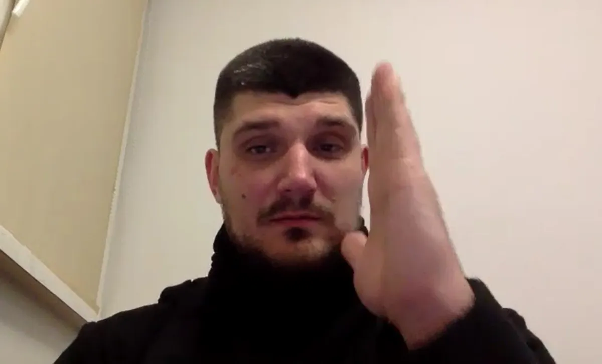 Командир «Русского добровольческого корпуса» Денис Никитин во время интервью для Rus.Postimees, март 2023 года.