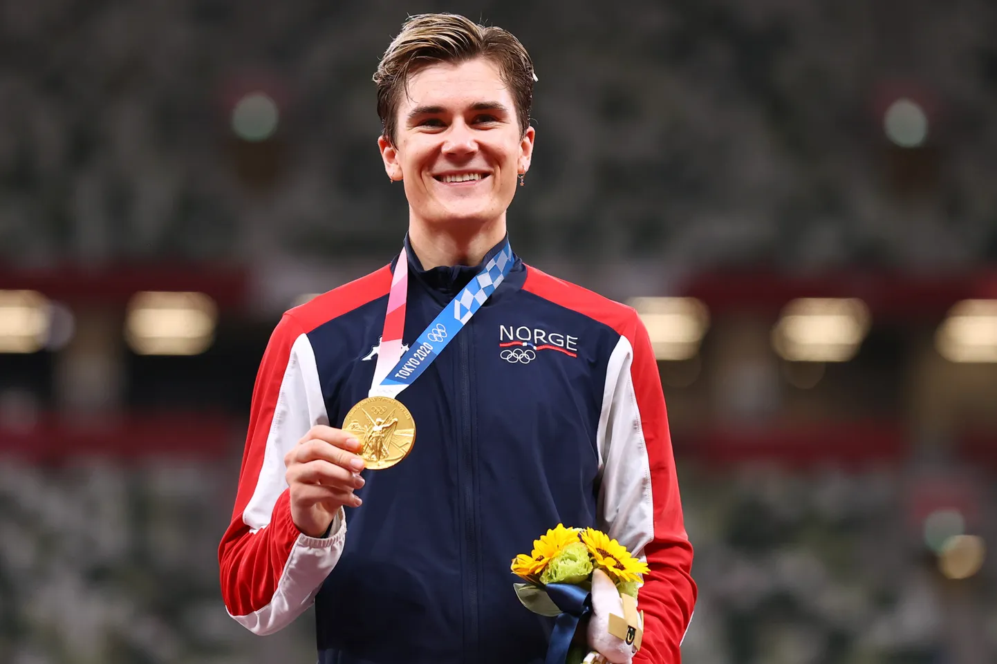 Tokyos 1500 m jooksus kuldmedali võitnud Jakob Ingebrigtsen.