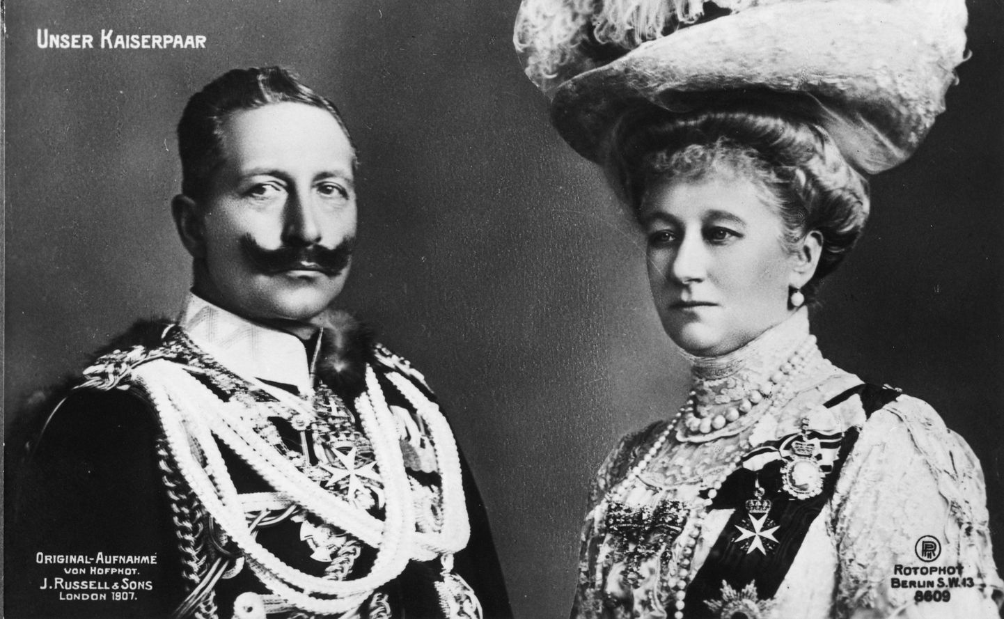 Saksa keiser Wilhelm II ja ta naine, keisrinna Augusta Victoria