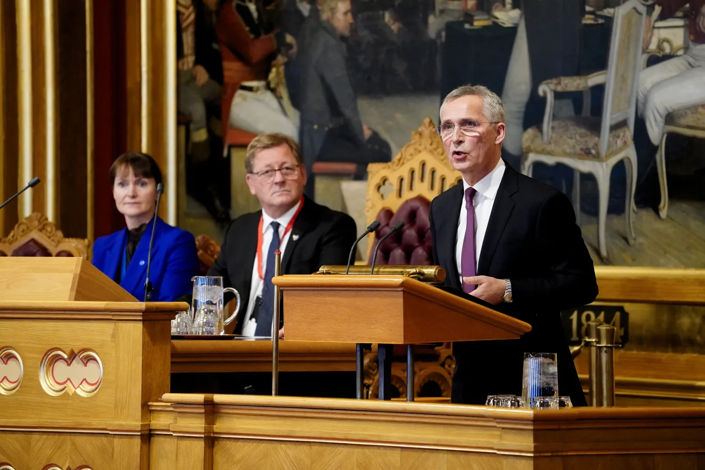 NATO peasekretär Jens Stoltenberg esinemas Põhjamaade Nõukogu istungil.