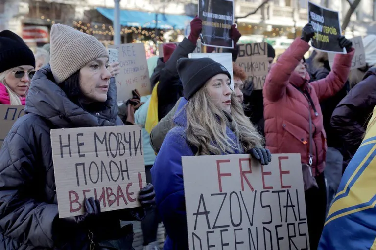 Демонстрация в поддержку пленных защитников Мариуполя в Одессе