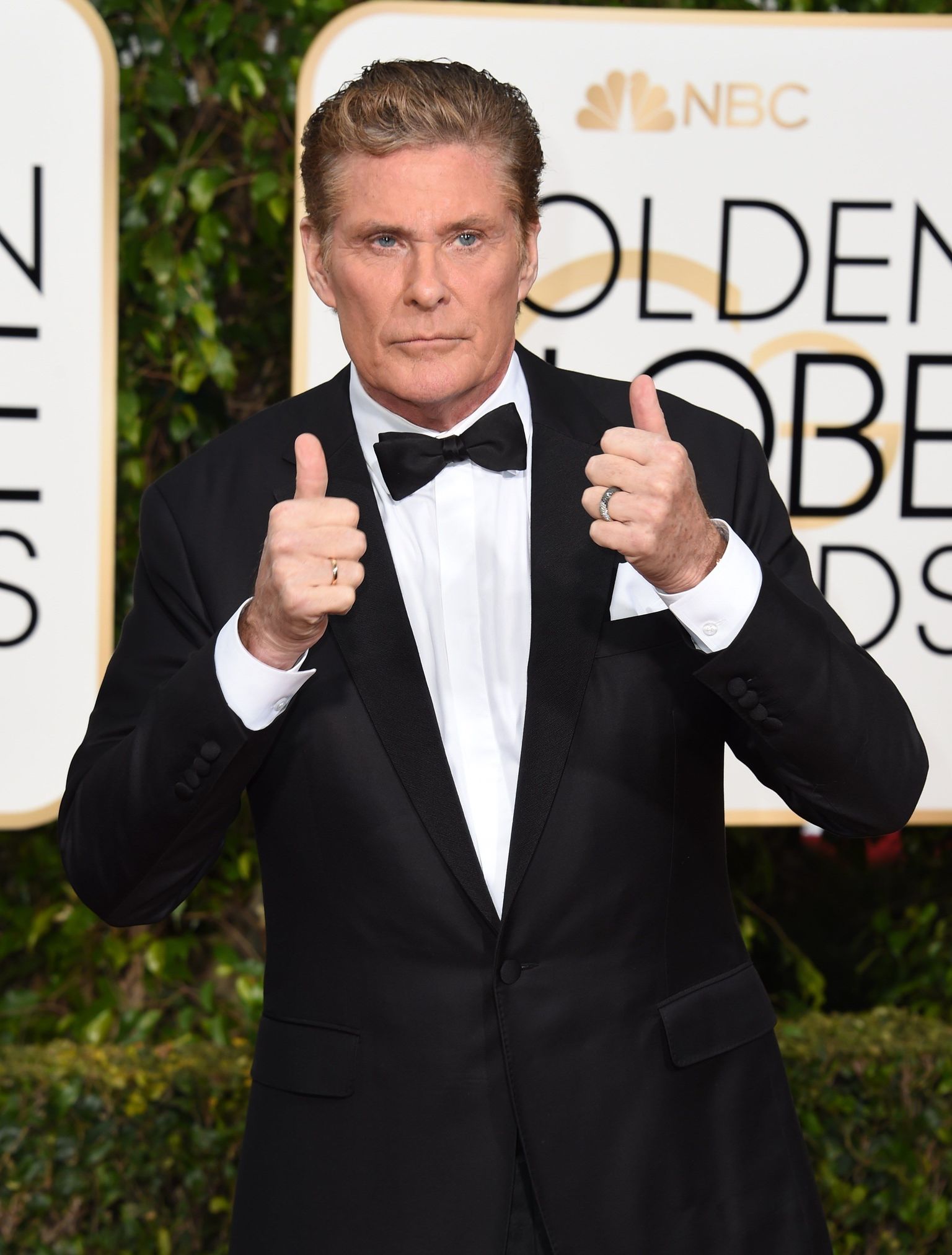 David Hasselhoff arrives at the 73nd annual Golden Globe Awards, January 10, 2016, at the Beverly Hilton Hotel in Beverly Hills, California. AFP PHOTO / VALERIE MACON