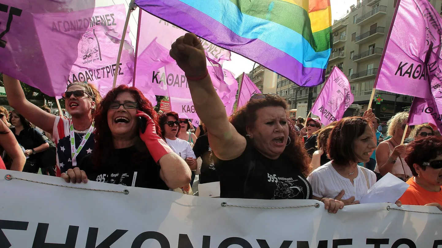 Kreeka koristajad meelt avaldamas.