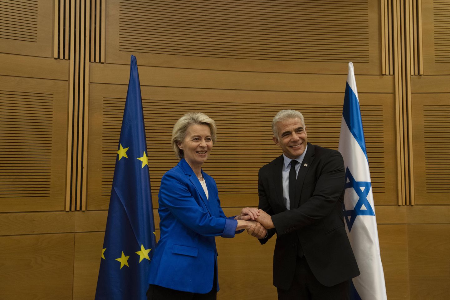 Euroopa Komisjoni president Ursula von der Leyen kohtumas Iisraeli välisministri  Yair Lapidiga 13. juunil Jeruusalemmas.