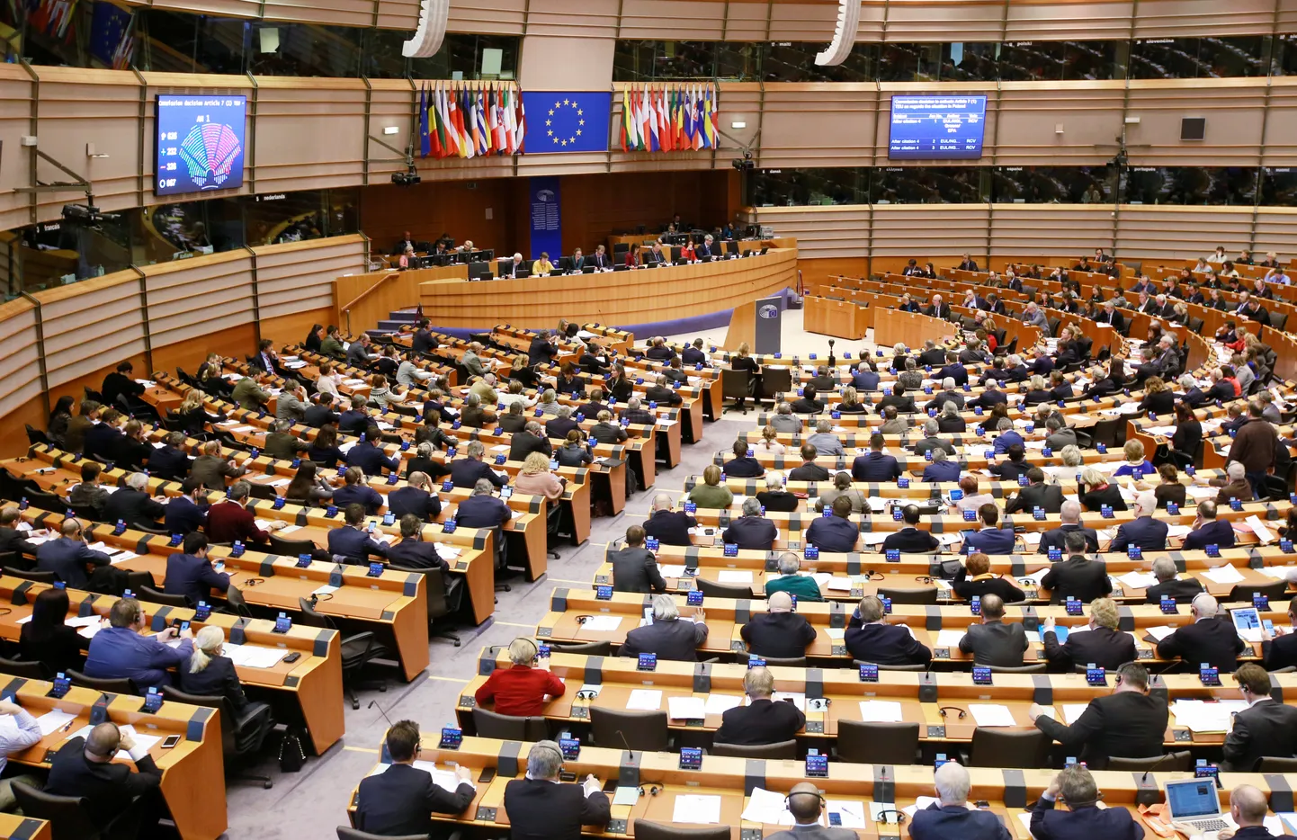 Europarlamendi plenaarsaal Brüsselis.