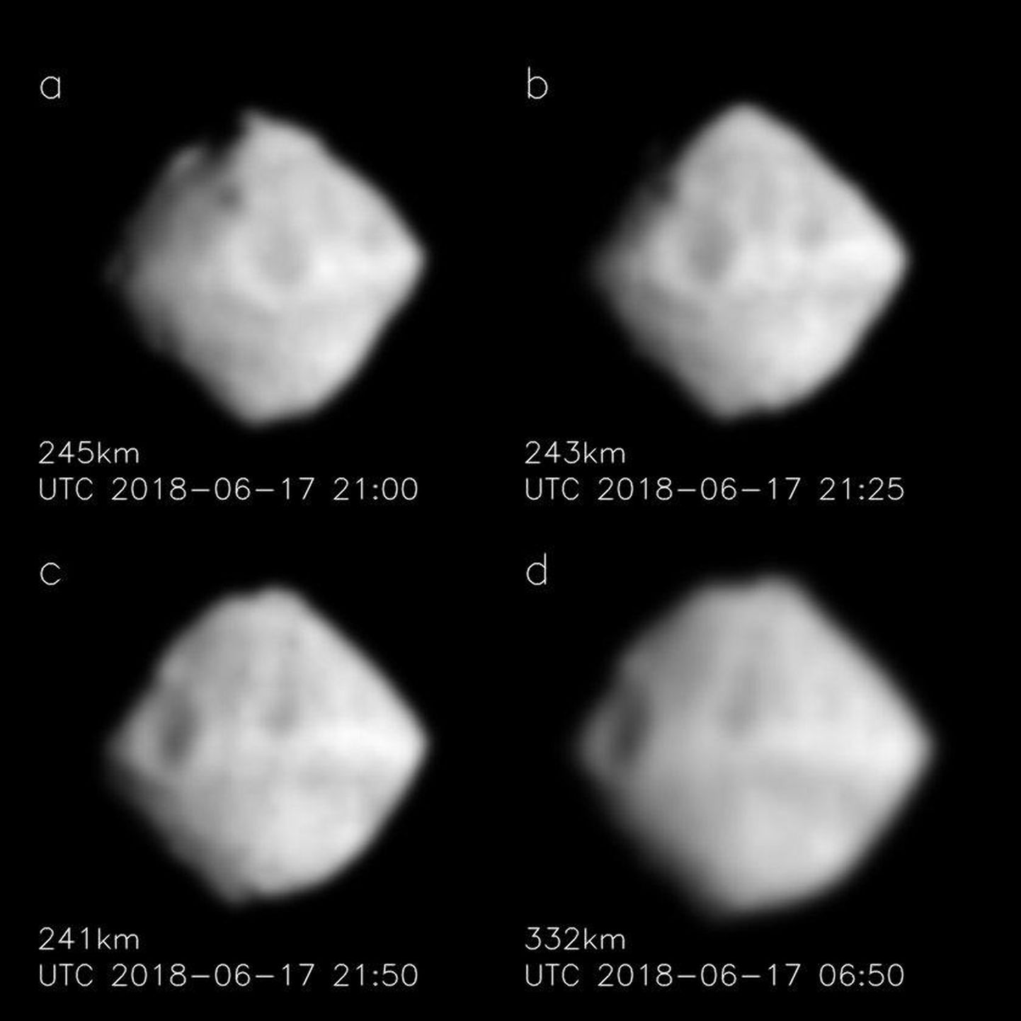Kosmosaparaadi Hayabusa2 tehtud esimesed pildid asteroidist Ryugu.