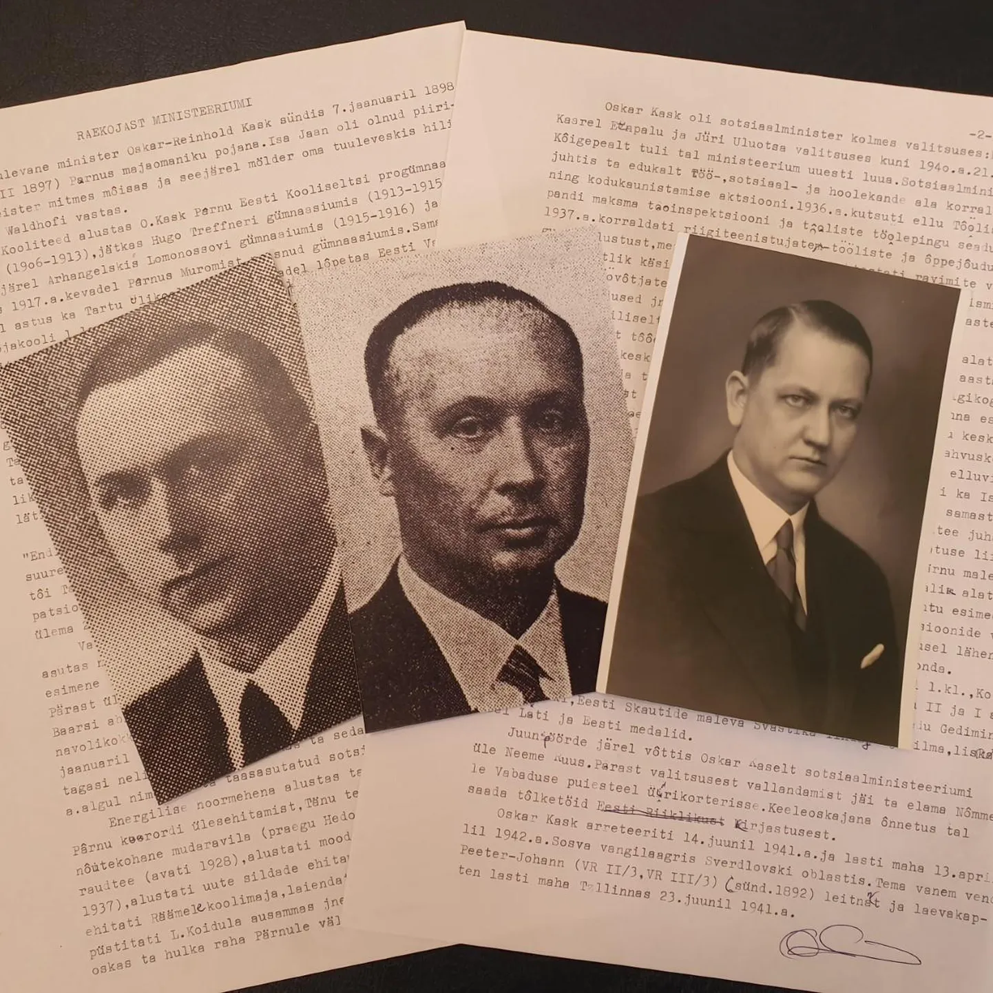 Vasakult: Nikolai Viitak, Nikolai Talts, Oskar-Reinhold Kask.
