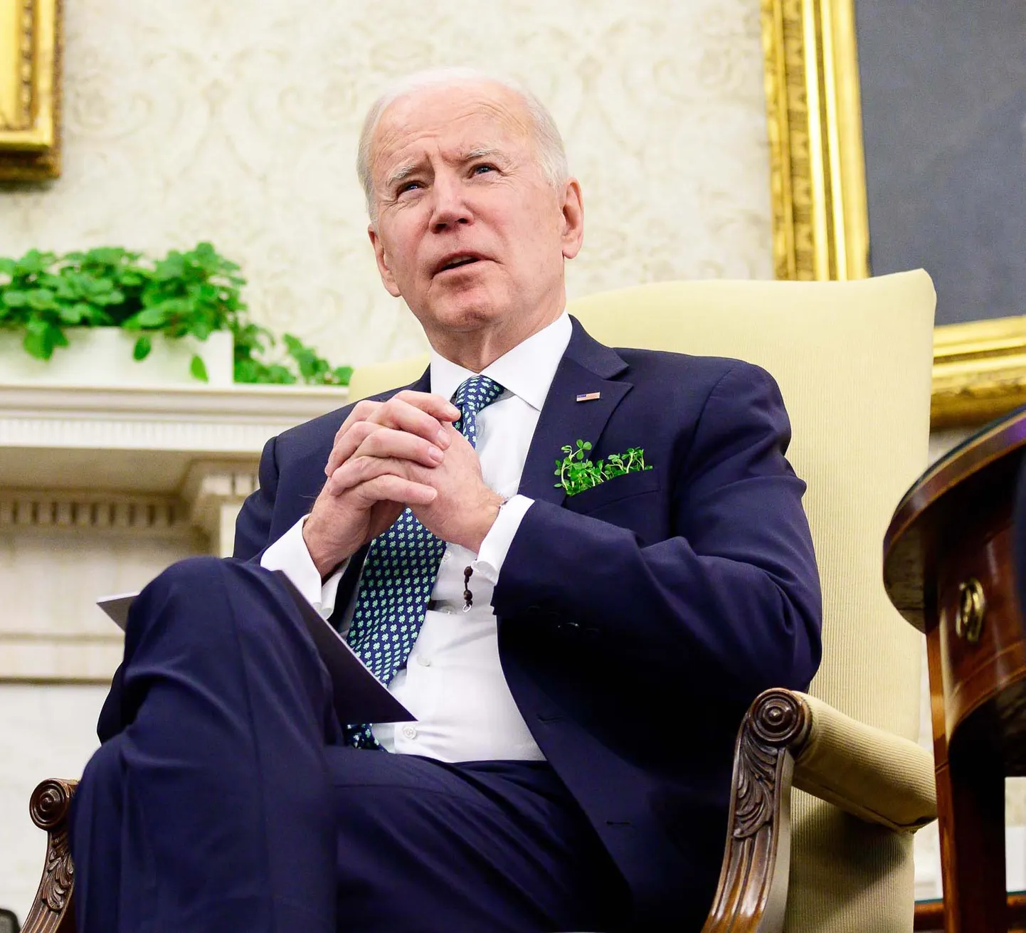 USA president Joe Biden Valge Maja Ovaalkabinetis 17. märtsil 2021
